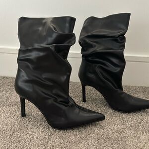 Slouchy Faux Leather Boots